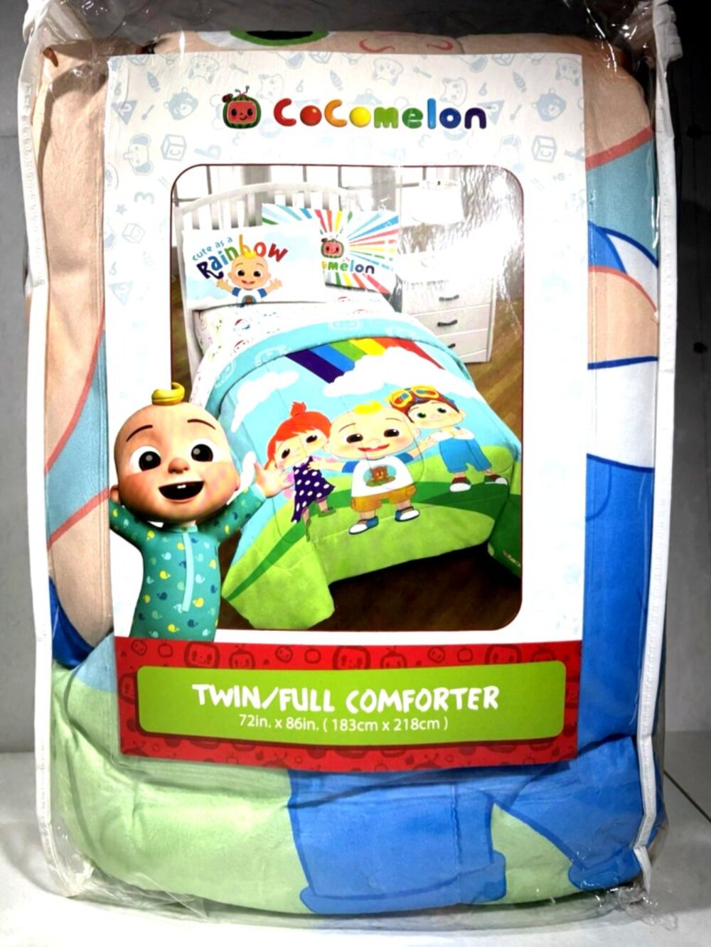 Cocomelon Twin/Full Size Comforter - JJ, TomTom & Yoyo - 72" x 86" - NEW
